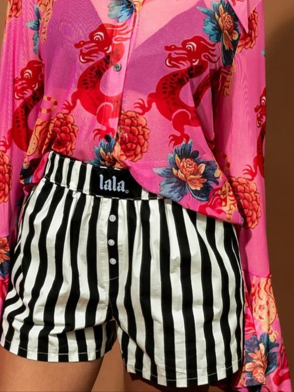 @ Lala Womens Striped Boxer Size Large - Picture 4 of 9